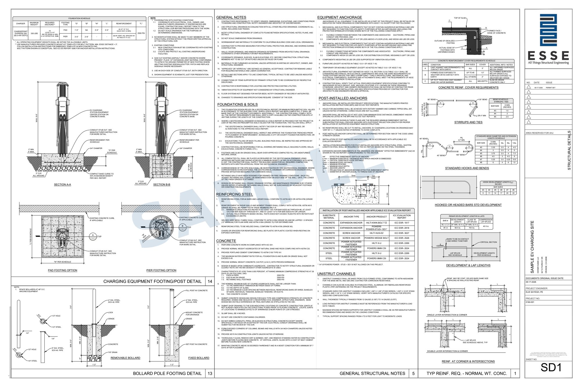 Sample SD1 structural details sheet